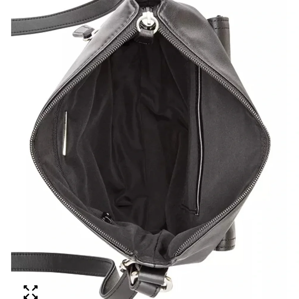 NEW GIANNI BERNINI BLACK LEATHER NAPPA NS CROSSBODY